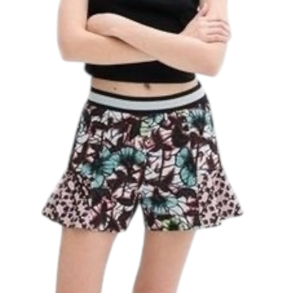 Zara Mixed-Print Flowy Shorts